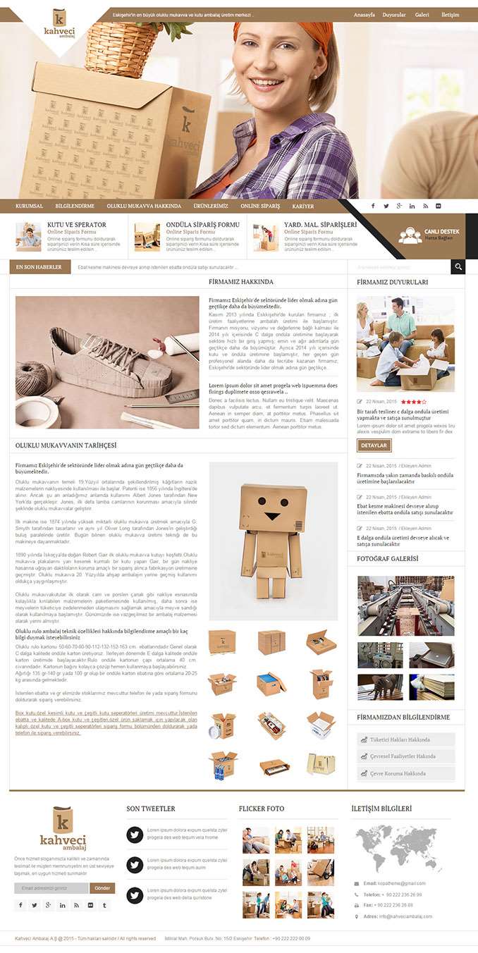 Kahveci Ambalaj Web Tasarımı